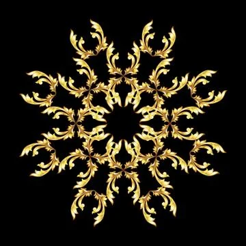 Golden flower pattern Stock Illustration