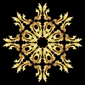 Golden flower pattern Stock Illustration