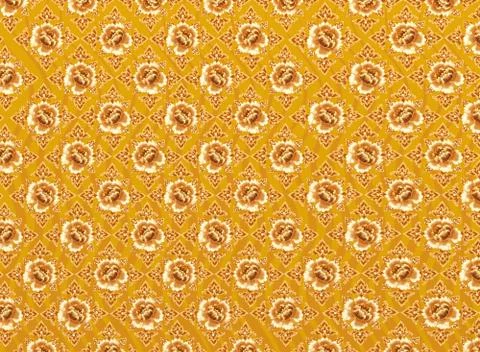 Golden Flower Pattern with Yellow Background Textures Stock Illustration