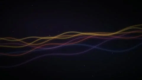 Golden Flowing Light Waves Abstract Loop Animation 4k 動画素材 338166560