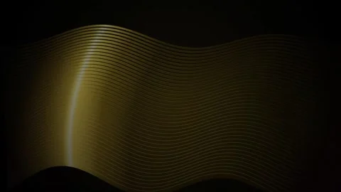 Golden Flowing Waves in Dark Abstract Motion Background Stock Footage 345590842