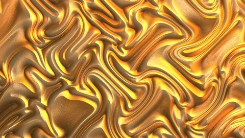 Golden Fluid Motion Abstract Texture Swirling in radiant metallic waves Stock Footage 327944855