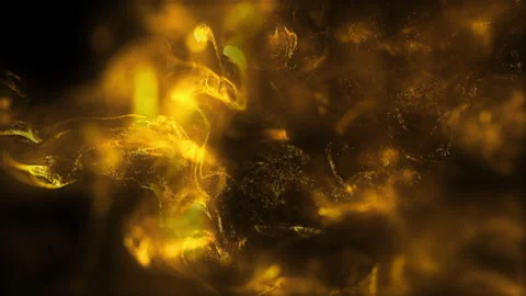 Golden Fluid Particles Background Loop Stock Footage 197806997