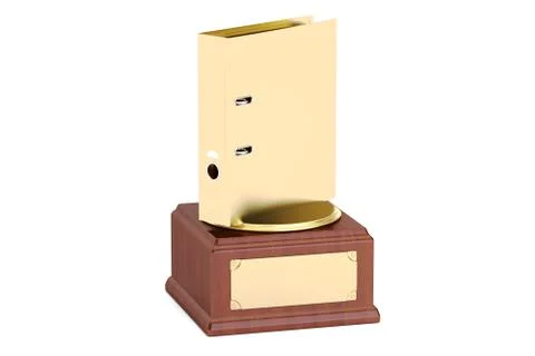 Golden Folder Award concept, 3D rendering Stock Illustration