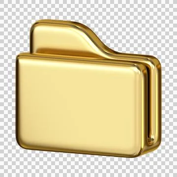 Golden folder icon in glossy metallic style for data storage, luxury file a.. Stock Illustration