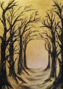 Golden forest Stock Illustration