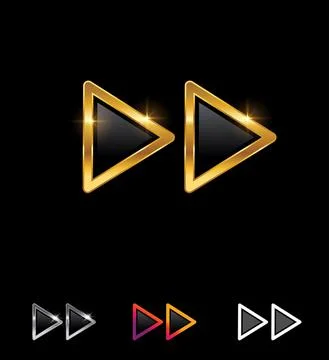 Golden Forward Button Vector Sign Illustrazione stock