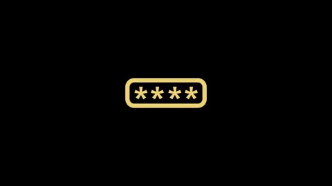 Golden Four Asterisks Symbol Inside Rounded Rectangle on animation Black Ba.. Stock Footage 321855397
