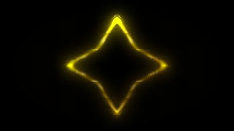 Golden Four-Pointed Star Frame With Scanner Effect Animation Stock Footage 333260989