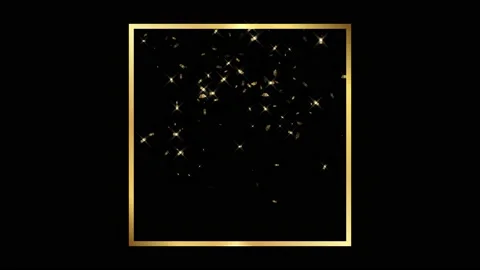 Golden frame and confetti falling animation,celebration and party concept,shinin Stock Footage 166095809