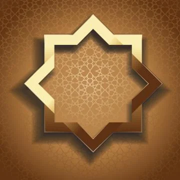 Golden frame in arabic style Stock Illustration