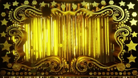 Golden Frame background,Gold frame ornament background, christmas background Stock Footage 219980392
