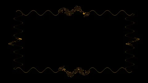 Golden Frame on Black Background Stock Footage 284393839