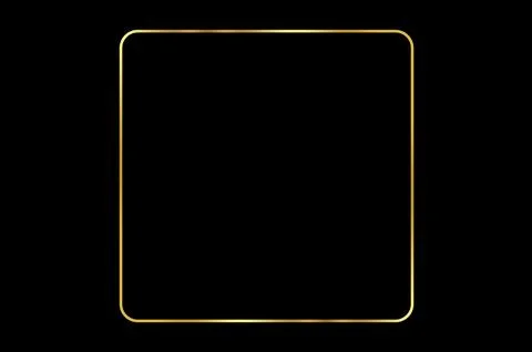 Golden Frame Bokeh Square. Elegant Golden Glitter Frame on Black Background.. 스톡 일러스트