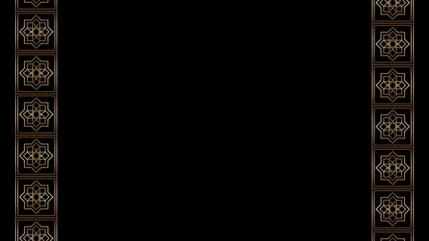 Golden frame border seamless loop animation moving opposite vertical directions. Stock Footage 328373802