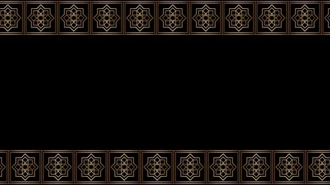 Golden frame border seamless loop animation moving opposite horizontal direction Stock Footage 328374027