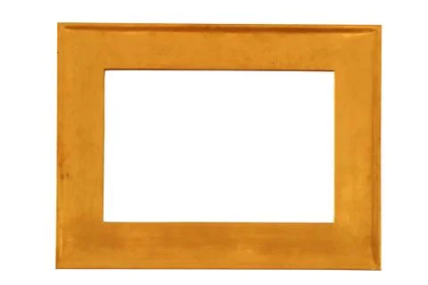 Golden frame with clipping path Foto stock