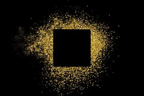 Golden Frame Explosion Of Confetti. 스톡 일러스트