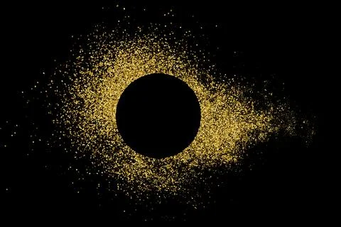 Golden Frame Explosion Of Confetti. 스톡 일러스트