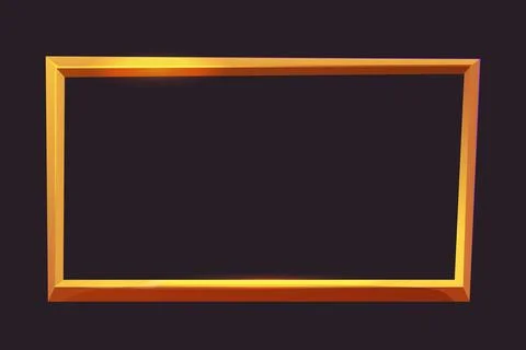 Golden frame game medieval menu, user interface shiny border. Empty borders in Stock Illustration