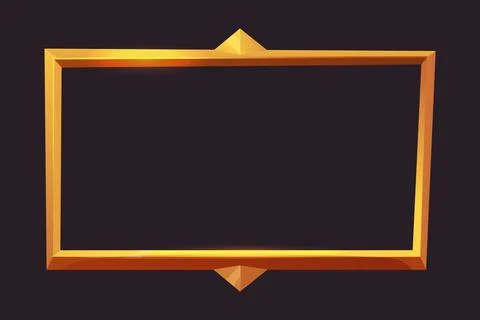 Golden frame game medieval menu, user interface shiny border. Empty borders in Illustrazione stock
