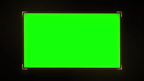 Golden frame with green screen overlay for editing and compositing chroma k.. Stock Footage 337565077