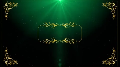 Golden frame invitation wedding text green screen background Stock Footage 294188073