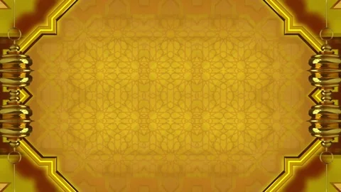 Golden Frame with Islamic Pattern Vídeos de archivo 289136245