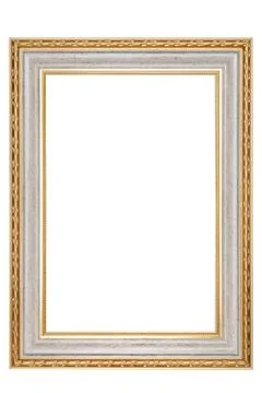Golden frame isolated Stock Photos