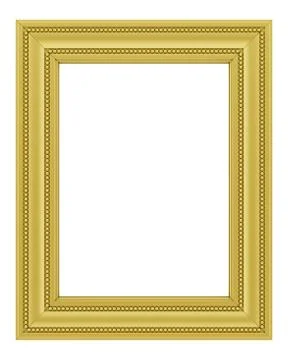 Golden frame isolated on white background Stock Illustration