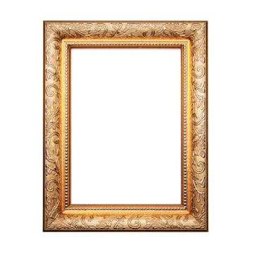 Golden frame isolated on white background Stock-Fotos