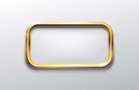 Golden frame label, event bar button, gold signboard. Vector illustration Stockillustratie