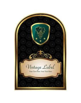 Golden frame label for packing Stock Illustration
