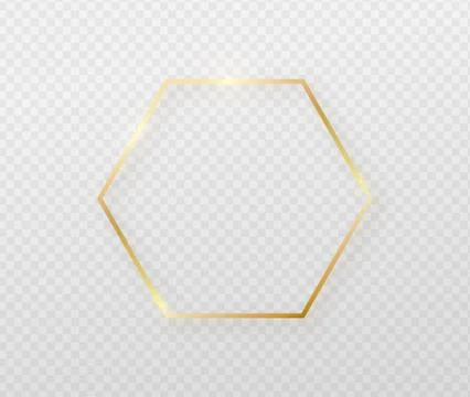 Golden frame with light shadow and light affects. Gold decoration in minimal Stock Illustration