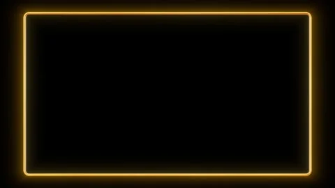 Golden frame with lights effects. Shining rectangle animation Stock Footage 268576026