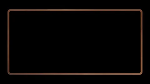 Golden frame with lights effects. Shining rectangle animation Stock Footage 268576046