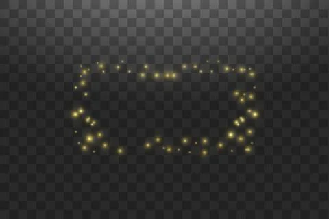 Golden frame with lights effects,Shining luxury banner vector illustration. Glow Stock Illustration
