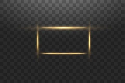 Golden frame with lights effects,Shining luxury banner vector illustration. Glow Stock Illustration