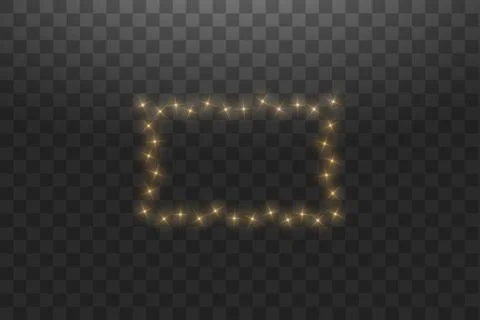 Golden frame with lights effects,Shining luxury banner vector illustration. Glow Stock Illustration