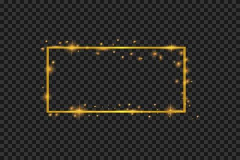 Golden frame with lights effects,Shining luxury banner Illustrazione stock