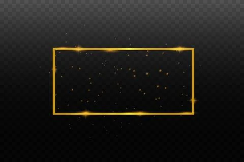 Golden frame with lights effects,Shining luxury banner Stock Illustration