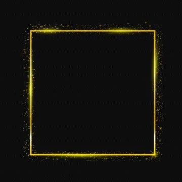 Golden frame with lights effects,Shining luxury banner Stock Illustration