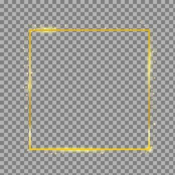 Golden frame with lights effects,Shining luxury banner Illustrazione stock