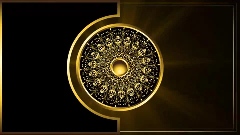 Golden frame mandala light effect green screen background Stock Footage 294736000