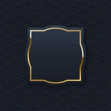 Golden frame minimalistic template with text space Stock Illustration