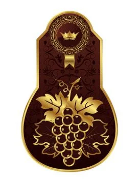 Golden frame for packing wine Stock Illustration