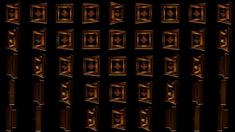 Golden Frame Pattern VJ Loops Video stock 74359342