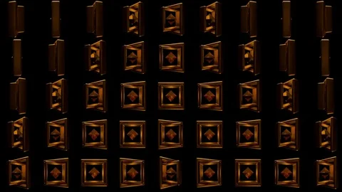 Golden Frame Pattern VJ Loops Stock Footage