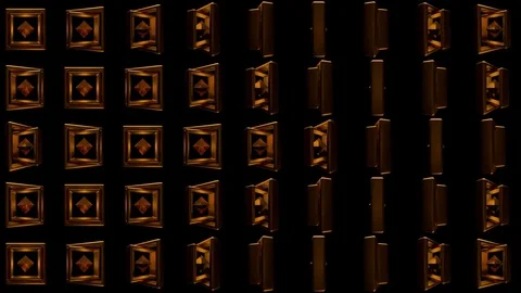 Golden Frame Pattern VJ Loops Stock Footage