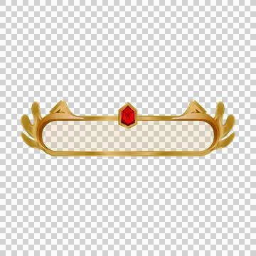 Golden frame with red diamond for game ui design Stock Illustration